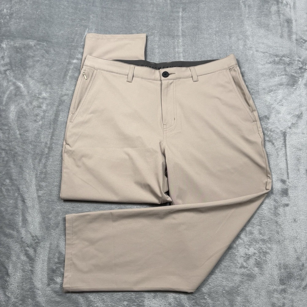 TravisMathew Wanderlust Golf Pants Men's Khaki Beige Stretch Performance 34x26
